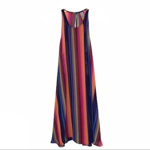 NB-Swimsuit Cover up-Multi-color striped-Ties on sides-NWT-Sz Med.